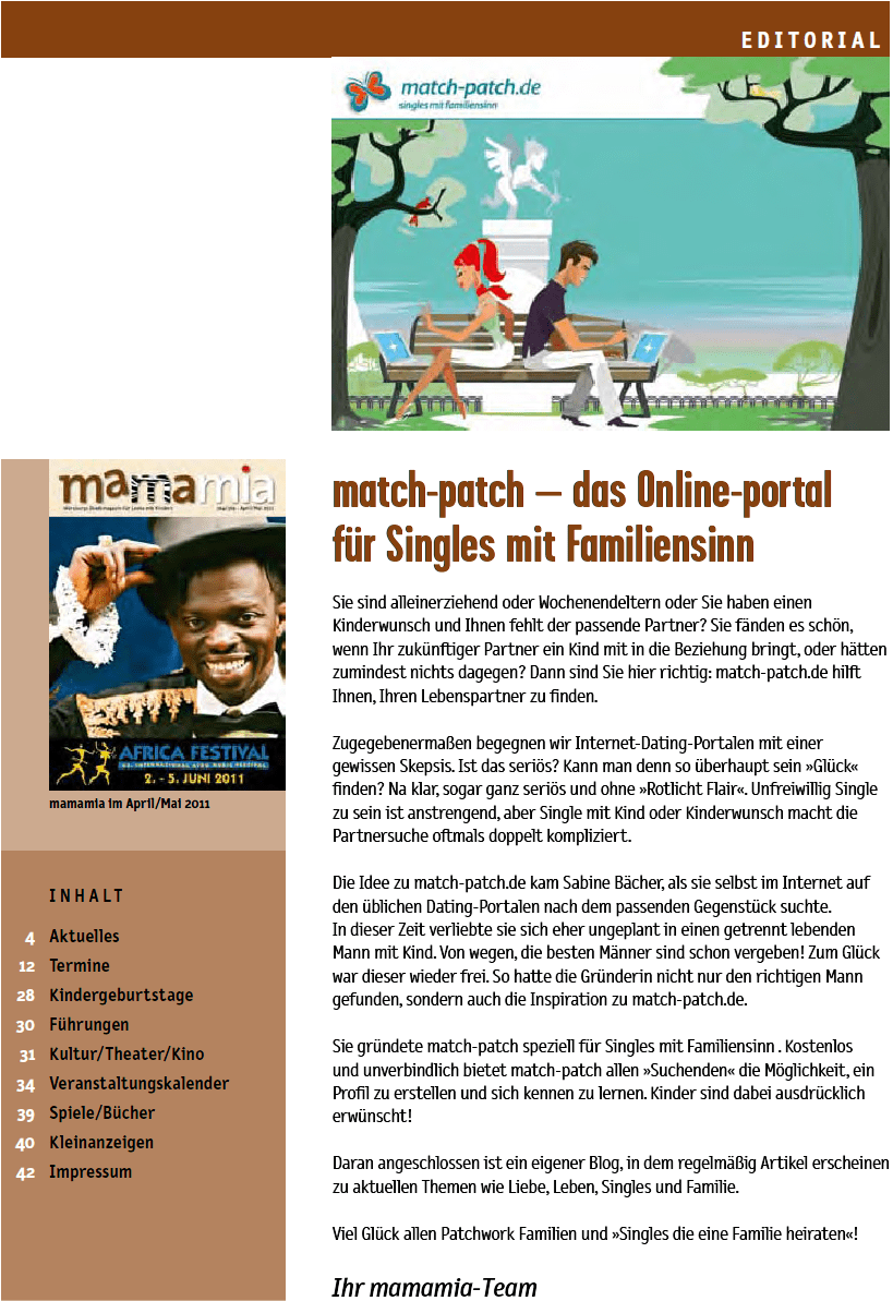 match-patch.de im Mamamia - Würzburgs Stadtmagazin für Leute mit Kindern